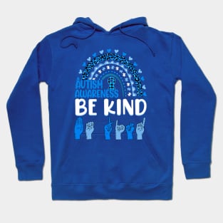 Be Kind Autism Awareness Rainbow Trendy Girls Leopard Hoodie